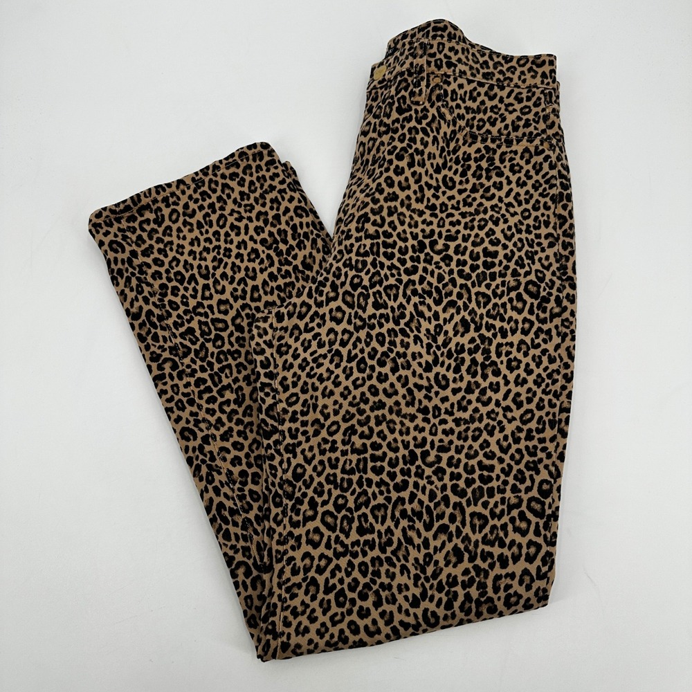 J Crew Re-Imagined Leopard Print Straight Leg Pants 28 Brown Animal Print Indie‎